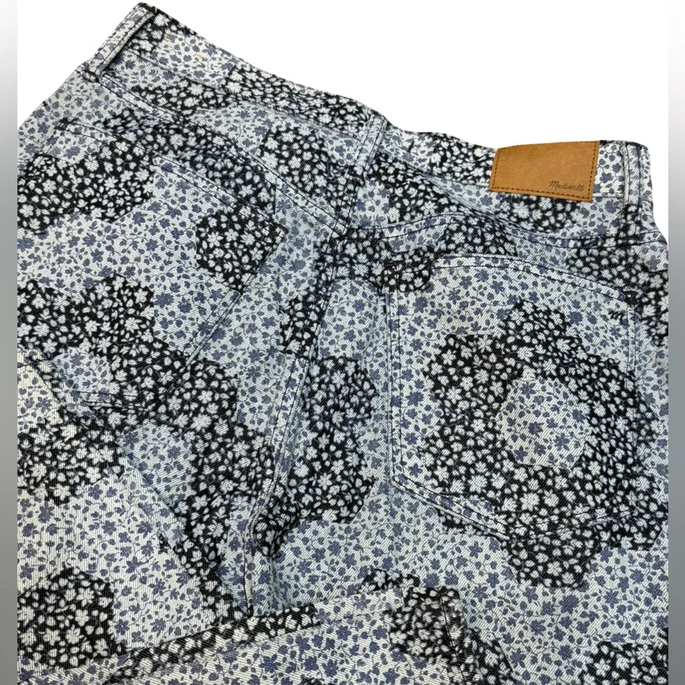 👖 Madewell Baggy Straight Jeans‎ Quilted Floral Indigo Women’s Size 29